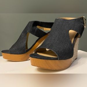 MICHEAL Micheal Kors Denim Josephine Wedge Woman’s size 10